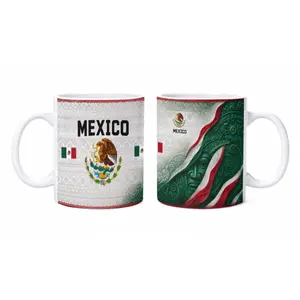 Printed Washable 2026 Mexico Soccer Ceramic Mug, Mexican Aztec Calendar Style, Mexico Pride Drinkware, Football Supporter Game Day Gift for Soccer Fans