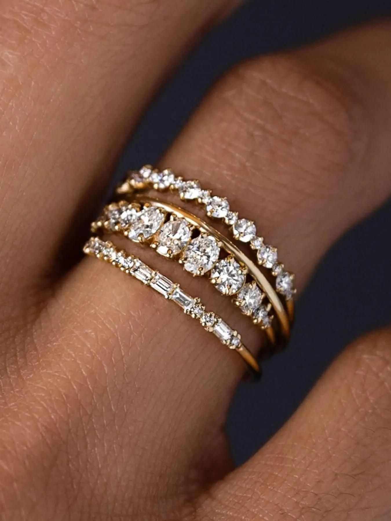 Minimalist Temperament Solitaire Stackable Rings, Stacking Ring, Fashion Promise Rings for Women & Girls, Trendy All-match & Exquisite Jewelry for Birthday Gift, Promise Ring Gf