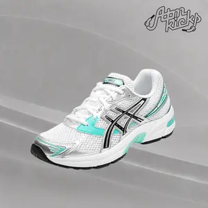ASICS Gel-1130 White Aqua (GS) 1204A163-102 Youth Authentic Shoes Footwear Sneaker Trainer Comfortable Walking Fashion Trending Gift