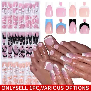 Upgraded Flexible Half Cover Soft Gel Fake Toe Nail Tips with Auxiliary Line for Toenail Extension, Sharp Square Medium Wide for Men Women Acrylic pedicure in Salon x 12 Sizes 144 Pcs，NO GLUE & BUILDER GEL