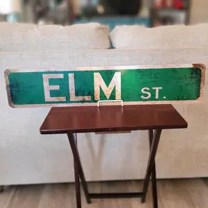 Nightmare on Elm Street Custom 6" x 30" REFLECTIVE street sign.These make the perfect sign for any man cave, office, basement, garage, bedroom, game room, music room, bar, or countless others.
