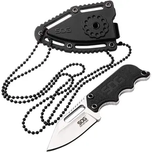 SOG Instinct Fixed Blade Knife Full Tang G10 Handle Compact Lightweight EDC Neck Chain Multi Tool with Plastic Sheath tactical pocket great gift