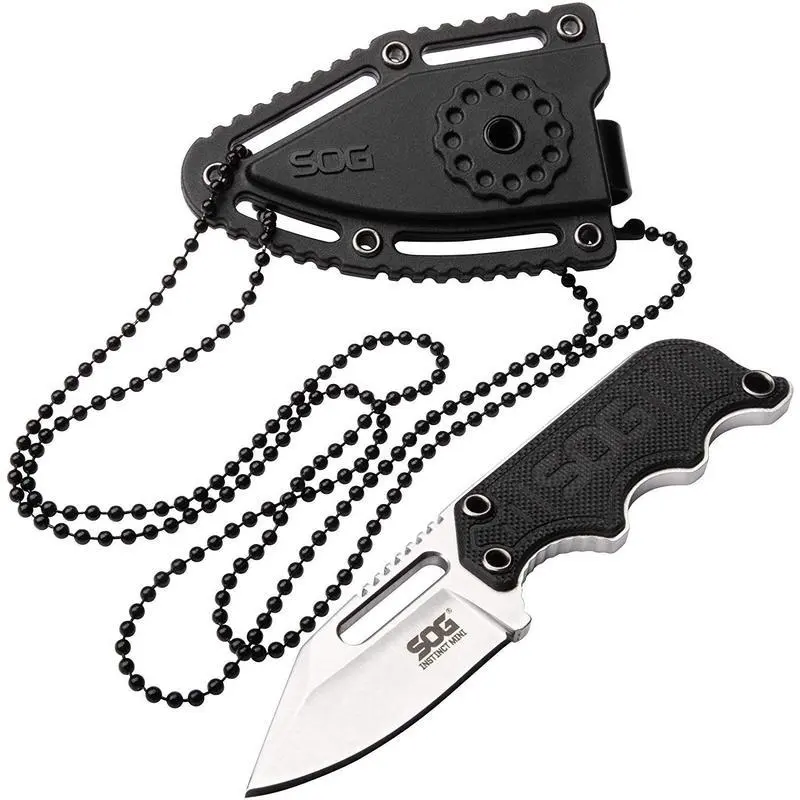 SOG All-Purpose Outdoor Fixed Blade Knife - Mini EDC Tactical Pocket Tool, Stainless Steel Knife, Survival Equipment, Great Gift for Camping & Hiking Enthusiasts, Stainless Steel Knives