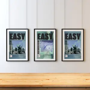 Stray Kids Easy 3 Piece Poster Set - Skz Music Video Wall Art Fanart set of 3 - digital wall print - kpop art poster Decor Room, Gifts, Minimalist Aesthetic Poster