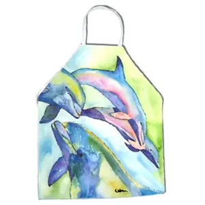 DOLPHIN Carolines Treasures Bib-Style Cloth Apron - Household Items, Kitchen Cooking Use, 27x31 in.