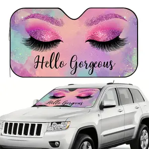 1pc, Glitter Eyes Art Design Auto Windshield Sun Shade, Unique Print and Functional Interior Accessory, Ideal for Daily Commuting, Family Trips, and Weekend Getaways to Outdoor Destinations, Windshield Sunshade