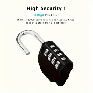 4-Digit Combination Padlock, Security Lock for Cabinets, Lockers, Gyms, Schools, Outdoor Use, Durable and Easy-To-Use Design, Combination Locks