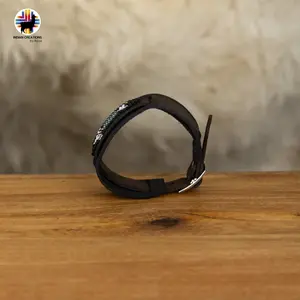 Indigenous Creations Beaded Cuff Bracelet Handmade by Indigenous Hands Leather Unisex Adjustable Strap 10.5" Length 9" Adjustable Cuff Handcrafted Elegance