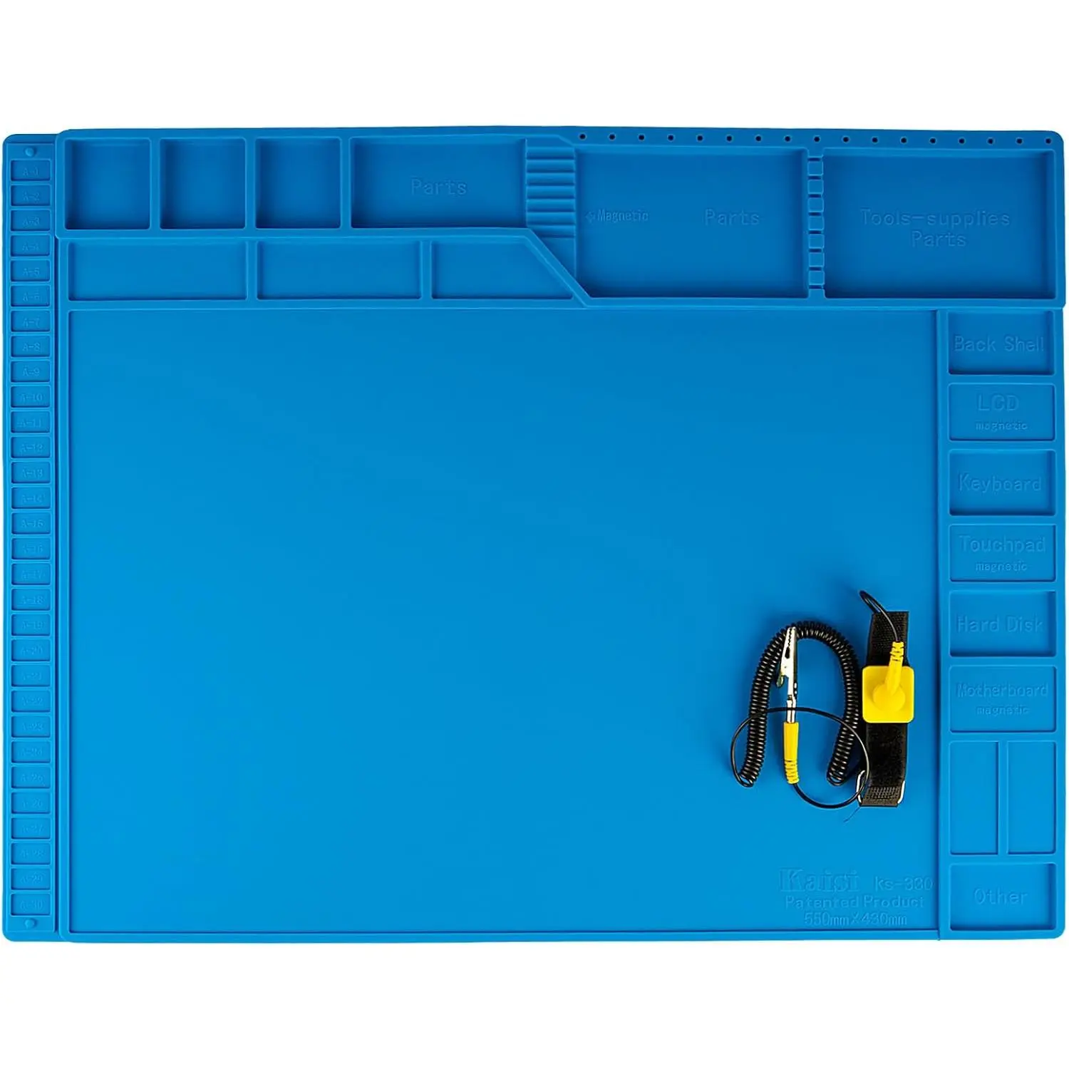 Heat-Resistant Silicone Soldering Mat - 500°F Max High-Temperature Resistance, Magnetic Surface, Anti-Static, Portable, Non-Slip, Spacious & Organized Workspace for Electronics Smartphone Repair (Spring Promo)
