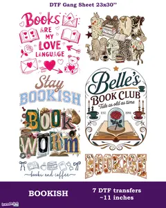 Book lovers DTF Gang Sheet