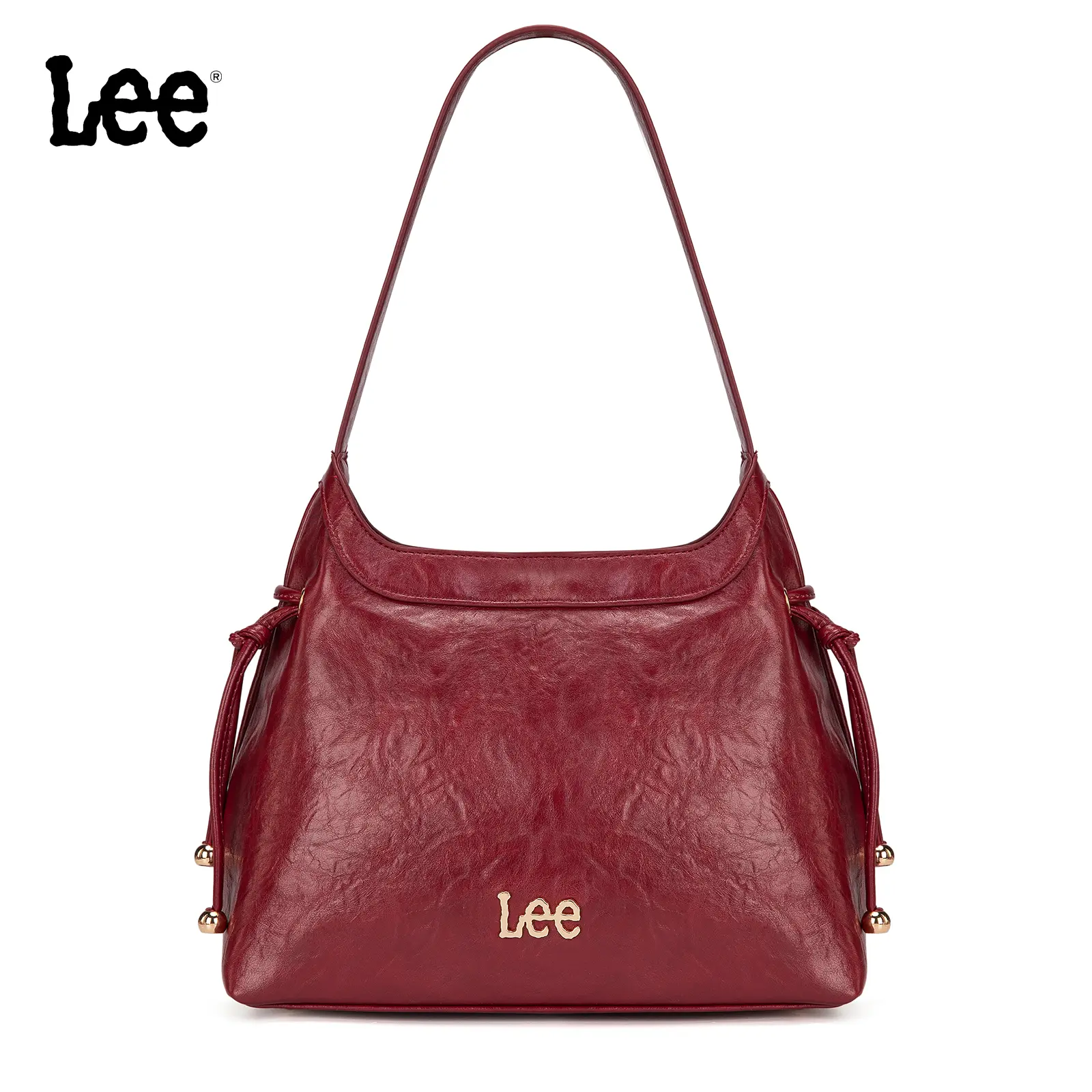 Lee Women’s Pink Drawstring Hobo Shoulder Bag, Large Lightweight Casual Tote Purse for Daily Use