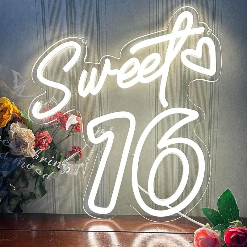 Mis 15 Quinceanera Neon Sign, Suitable for Wall Decoration, Bedroom LED Neon Sign, Suitable for Adult Ceremony, Christmas, Birthday Party, A Unique Gift for Lover, 5V Power Adapter, 15.4 * 11.4 inches (White).