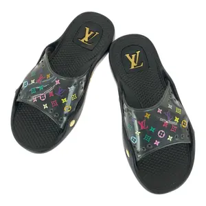 Pre-owned Louis Vuitton Rubber Small Leather Goods Monogram Multicolore Flip Flops