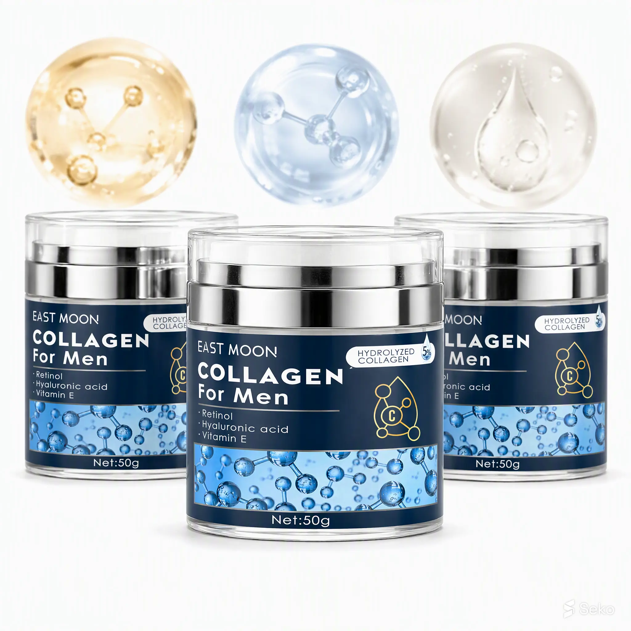 Men's Collagen Retinol Anti-Aging Wrinkle Cream - 50g Male Face Moisturizer, Skin Firming Tightening Lotion, Hyaluronic Acid Repair, Collagen Hydration Moisturizers & Mists for Sensitive All Skin, Daily, Moisture, Gentle, Radiant Skin