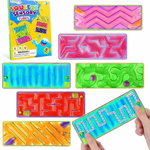 6-Pack Unisex Colorful Squishy Maze Fidget Toys, Sensory Stress Relief Focus Aid for Ages 8+ Kids with Special Needs