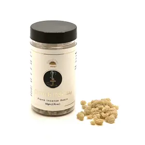 Vrinda Aroma Scented Frankincense Tree Resin Incense - 50gm, Light & Dark Scents, Jar & Charcoal Included, Home Fragrance Supply for Sacred Smoke, Spiritual Cleansing