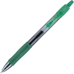 Pilot Pen Corporation of America  Pilot G2 Retractable Premium Gel Ink Roller Ball Pens, Fine Point, Green Ink, Dozen Box --