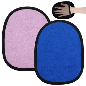 2 Pcs Sand Off Mitt for Beach and Water Sports, Beach Accessories, Soft Sand Cleaner Mitt for Children Adults, Sand Remover Wipe Off for Beach Volleyball Beach Essentials Must Haves