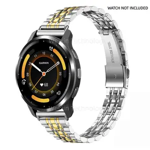 18mm ultra-thin metal strap, compatible Garmin Venu 3S 41mm/Venu 4 41mm/Venu2S/Ivoactive 4S/Ivomove 3S/Forerunner 255S/Forerunner 265S， Stainless steel elegant thin watch with chain, suitable for both men and women with adjustment tools