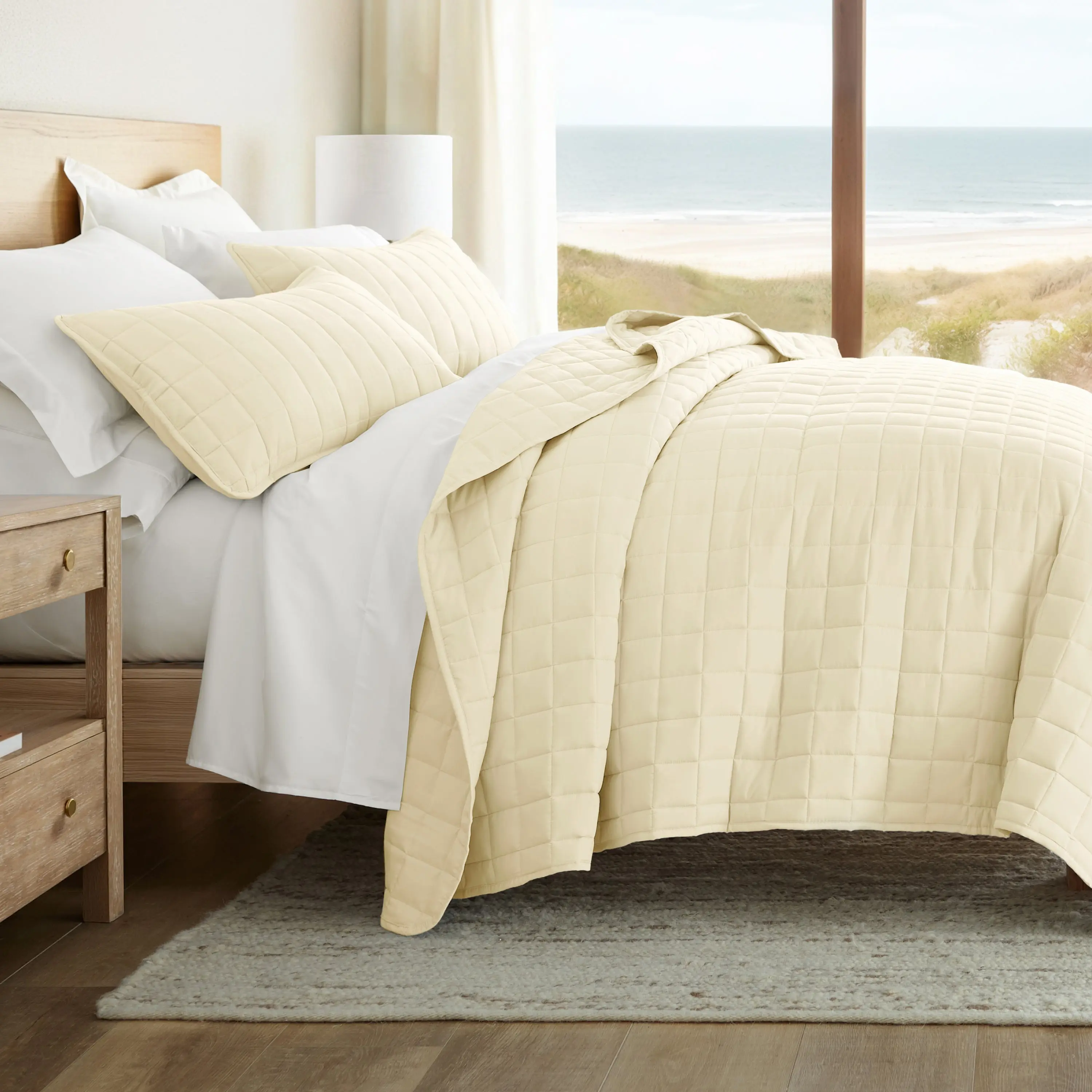 Square 3-Piece Quilted Coverlet Set