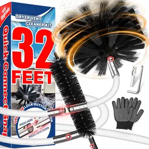 32  Dryer Vent Cleaner Kit,  Flexible Quick Snap Brush with Drill Attachment for Effective Cleaning, 360  Rotation Without Loosening, Use with or Without a Power Drill