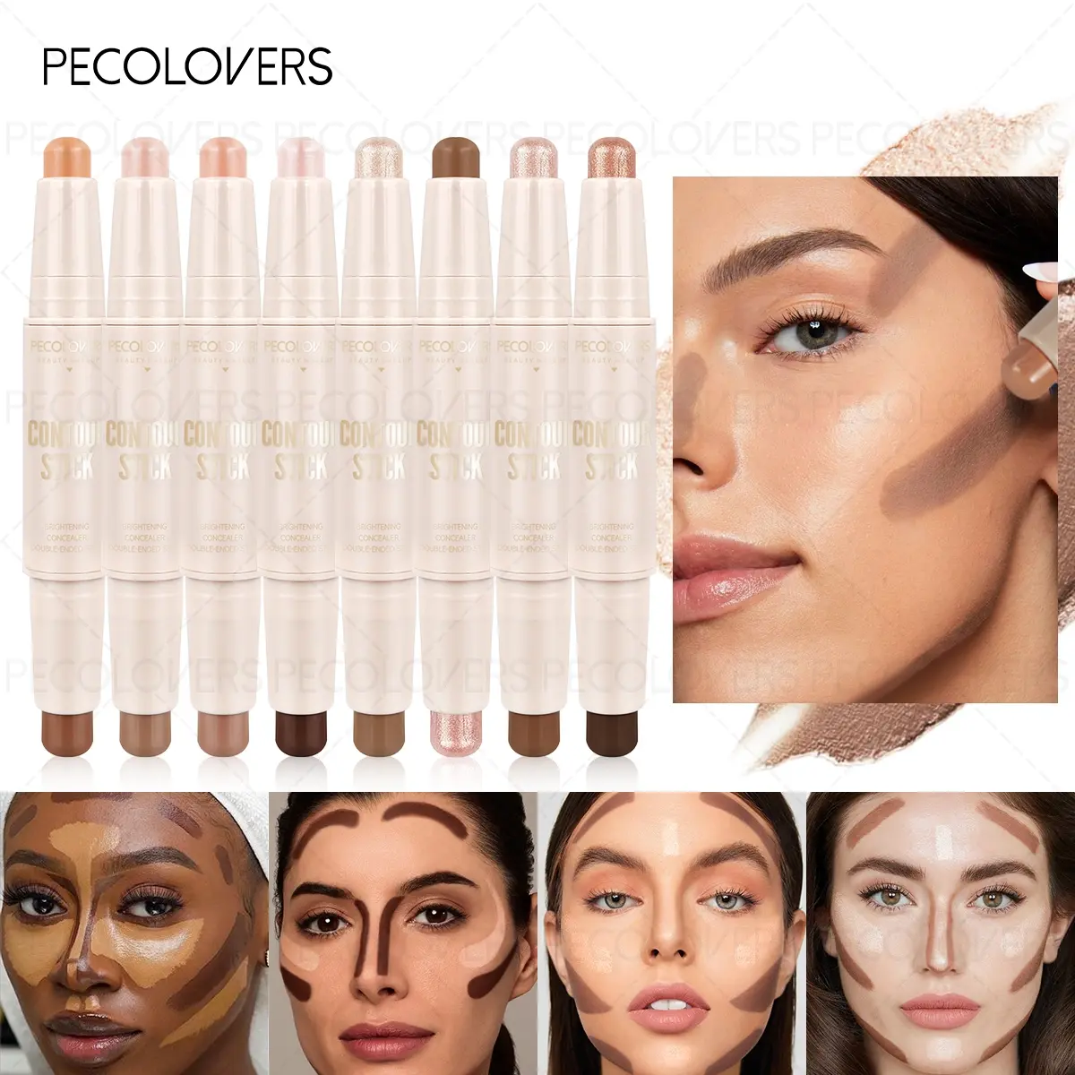Highlighting&Bronzer Stick Enhancing Bronzer Face Brightening Shaping Concealer Pencil 3D Long Lasting Corrector Nose Shadow Contouring Highlighte Highlighter Stick