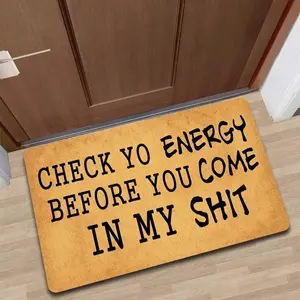Check Yo Energy Doormat Energy Doormat Vibes Doormat Entrance Floor Mat Funny Doormat Door Mat Decorative Indoor Outdoor Doormat
