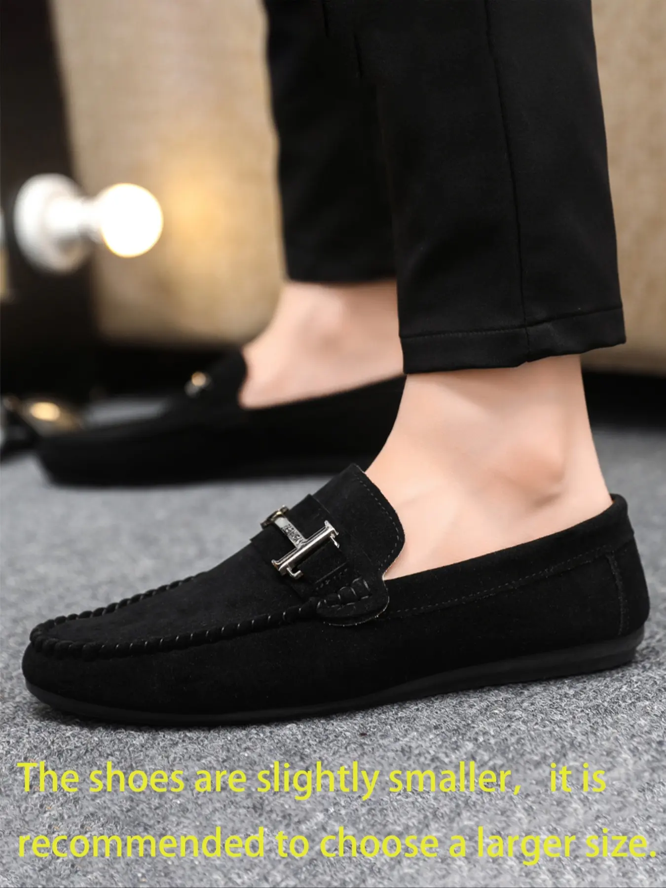 Men's Fashion Business Formal Office Commuting Shoes, Comfortable Soft Rubber Sole Flat Loafers, Lightweight Slip-On Driving Shoes, Casual Canvas Footwear