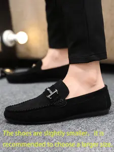 Men's Fashion Business Formal Office Shoes, Comfortable Soft Rubber Sole Classic Loafers, Lightweight Slip-On Driving Shoes, Casual Canvas Footwear
