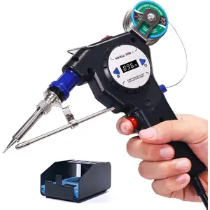 929D-II Soldering Gun Kit Motorized Industrial Solder Feeding with Display, Temperature Contorl, Stabilization with 80g Solder Wire Soldering Kit