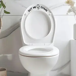 1pc Funny "Put Me Down" Toilet Seat Stickers - Self-Adhesive Waterproof Bathroom Decals for Doors Easy Application & Removal Decor