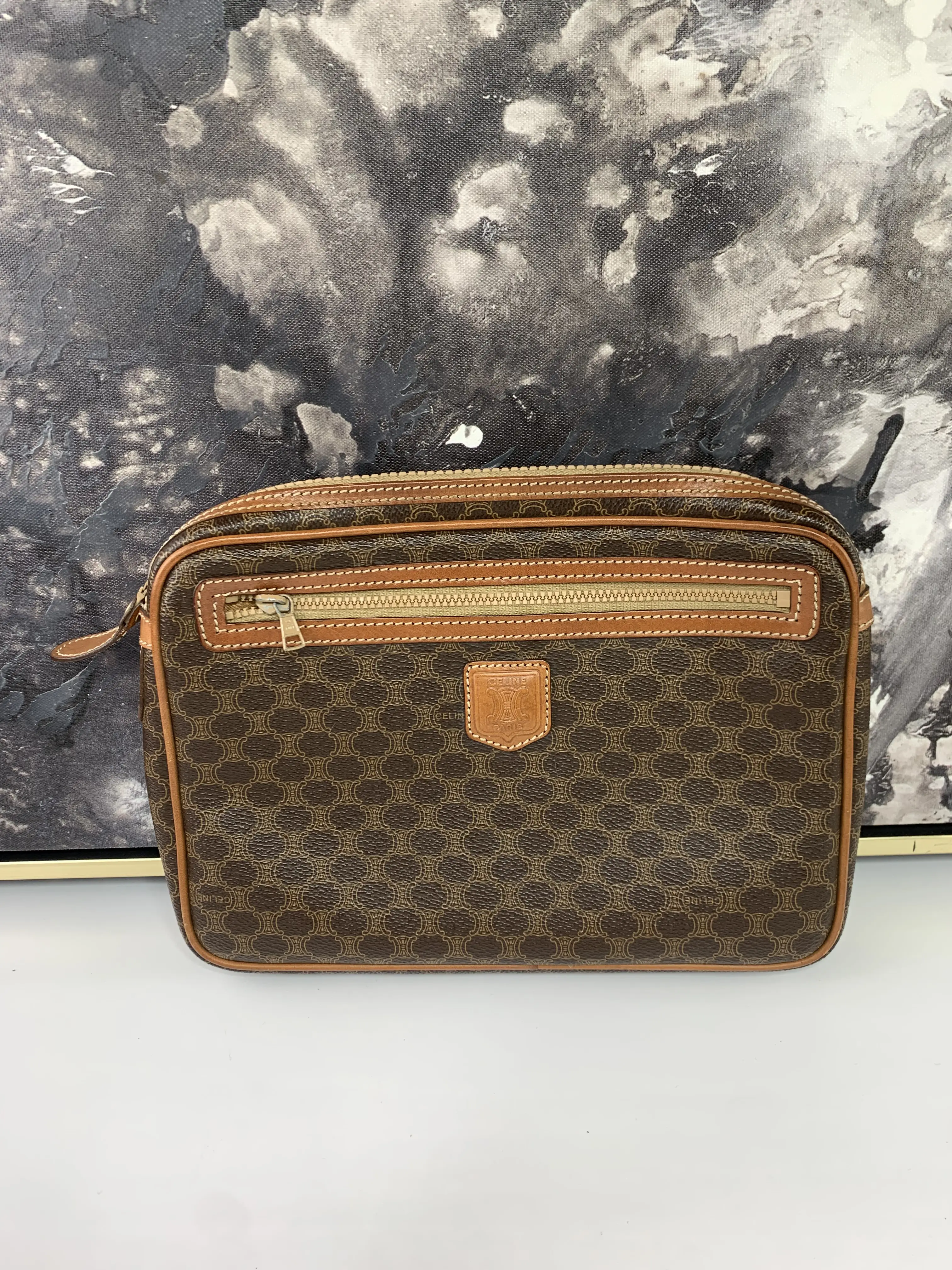 Pre-owned Louis Vuitton canvas Clutches & Wristlets Macadam CLutch