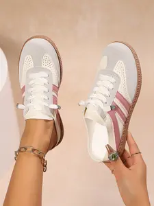 Women's Spring Summer Colorblock Slip-On Sneakers, No-Heel One-Piece Lazy Shoes, Breathable Casual Board Shoes, Walking Shoes