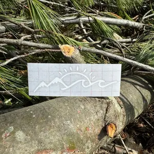 Ocean Wave Decal - Waterproof Permanent Vinyl Sticker in Bright Colors for Smooth Non-Porous Surfaces - Various Sizes Available