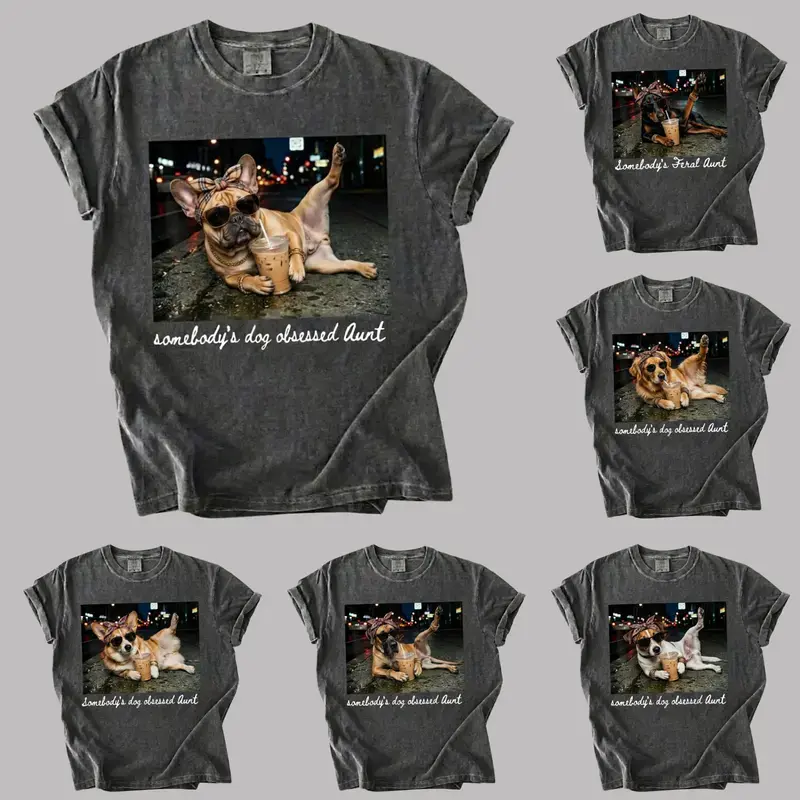 [Sale Up to 50%]  30+ Dog Breeds Somebody's Dog Obsessed Aunt Comfort Colors Shirt, Funny Dog Lover Gift - Felix Rodz