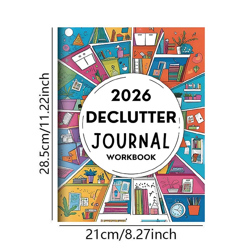 2026 Paper-Based Home/Office Storage & Home Organization Multi-Toolkit - Office Stationery Personal Organiser with Declutter Journal Workbook, Household Cleaning Planner, Weekly-Monthly-Annual Checklist Notebook, Storage Tips, Housework Schedule, Storage