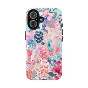 Summer Ocean Coquette Pink Collage Scrapbook School Girls Summer Phone Cases Phone Cover Hard Case Tough 2-piece Magnetic Phone Case