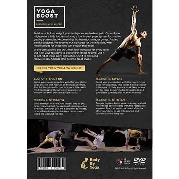 USED-Yoga Boost: Beginner's Yoga System For Men And Women Who Don't Normally Do Yoga, With Modifications For The Inflexible. Build Muscle, Lose Weight, Soothe Sore Muscles, and Relieve Stress. (DVD)