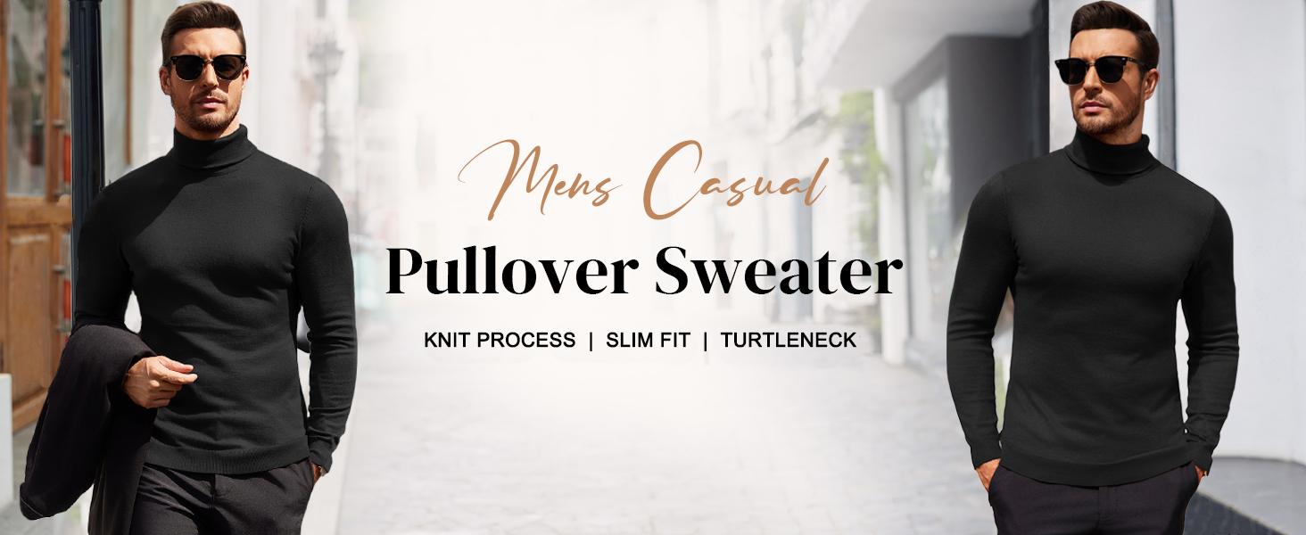 COOFANDY Men's Knitwear Slim Fit Turtleneck Sweater Casual Basic Knitted Long Sleeve Pullover Sweater Gift Ideas COOFANDY Men's Knitwear Slim Fit Turtleneck Sweater Casual Basic Knitted Long Sleeve Pullover Sweater Gift Ideas