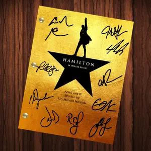 Hamilton Autographed Signed Musical Script Reprint Full Cast Signed Lin Manuel Miranda