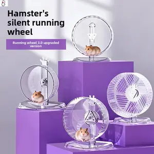 Super Silent Hamster Running Wheel with Stand, Large Size Self Entertainment Exercise Wheel, Mute Treadmill for Syrian Hamster Cage Decor