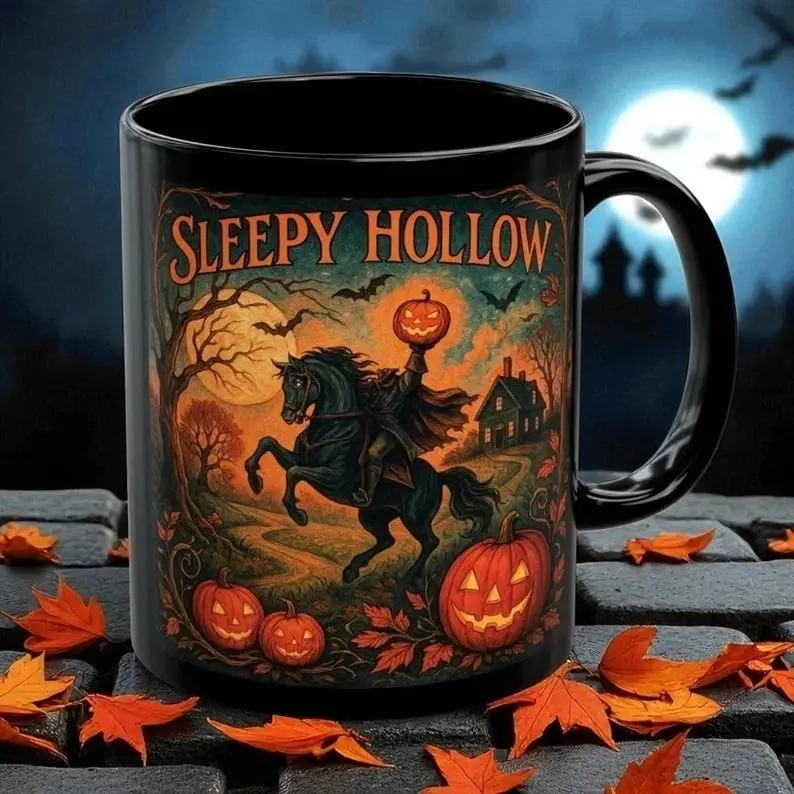 Sleepy Hollow Coffee Mug , Headless Horseman Halloween Cup, Gothic Horror Gift