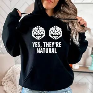 Yes They're Natural Hoodie, Dungeons and Dragons Sweatshirt, DnD T-Shirt, ADHD&D Roll for Concentration Sweater, Dungeon Master Sweatshirt, D&D Sweatshirt, Board Games Gifts