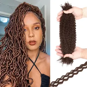 4# 24inch Afro Kinkys Bulk Human Hair for Dreadlocks Extensions Repair, Twist Braiding Afro Kinky Human Hair for Locs Natural Black Color 18 inches for Micro Locs Extensions 1 Pack 30 Gram