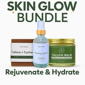 Glowing Skin Bundle with Beef tallow, Turmeric, Rosemary hydrosol  Facial