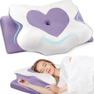 Mother's Day gift,Cervical Cooling Ergonomic Pillow, Adjustable Ergonomic Memory Foam Neck Pillows, Shoulder Pillow for Side Sleepers, Back Stomach Sleepers, Cervical Support Relieves Neck and Shoulder Pain，CertiPUR-US Certified