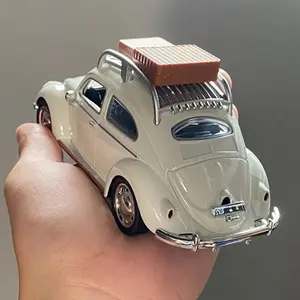 1:32 Volkswagen Beetle Travel Version Compact Sedan Alloy Diecast Model Car Indoor Computer Host Interior DIY Ornaments Present