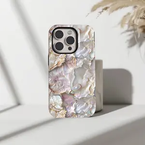 ✨ Iridescent Mother of Pearl Shell Effect Case  Luxe Mermaidcore Aesthetic Protective Cover for iP Phone 15, 14, 13, 12, 11, X Series Pro Max Plus