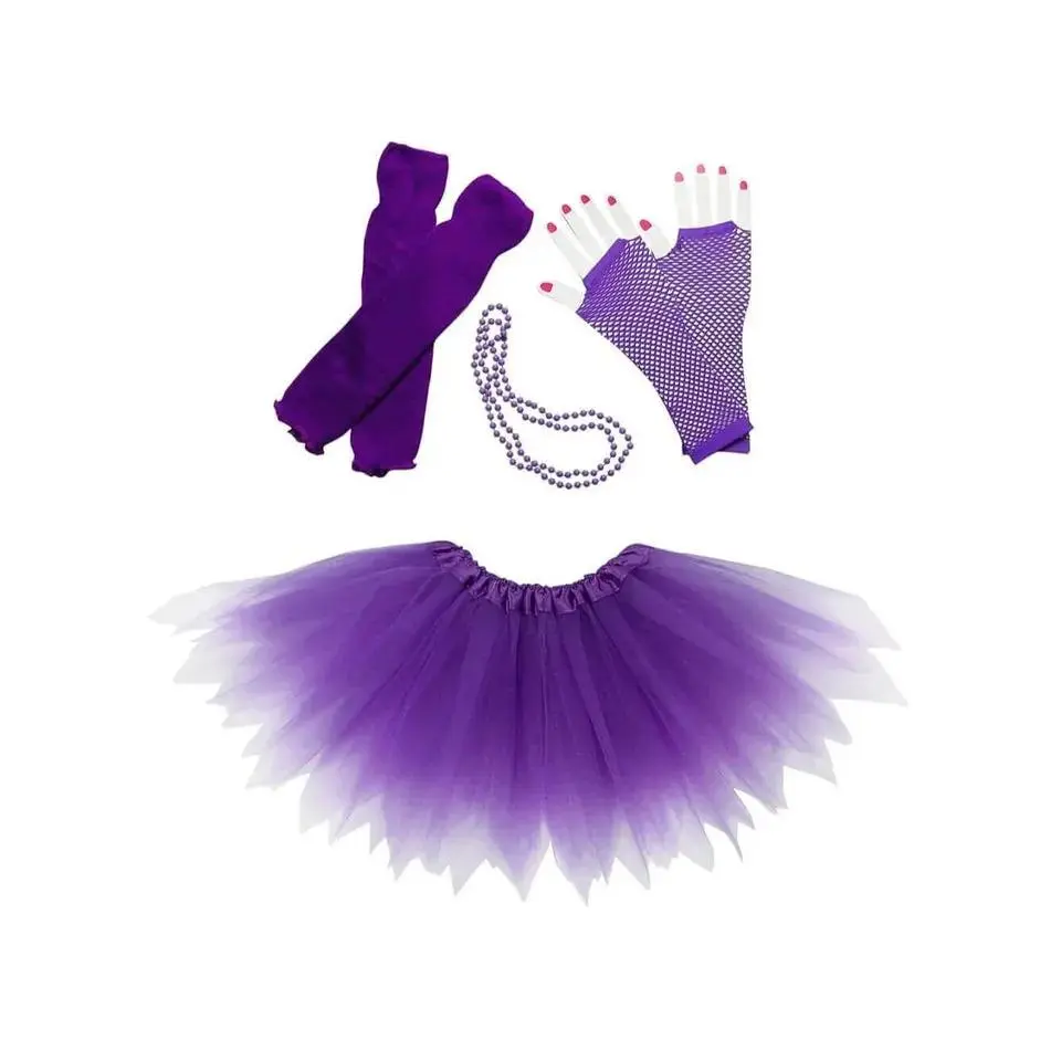 80s Costume in Neon Purple - 4 Piece Pixie Tutu Set for Girls, Adult, & Plus Sizes, Halloween Costume, Costume Ideas