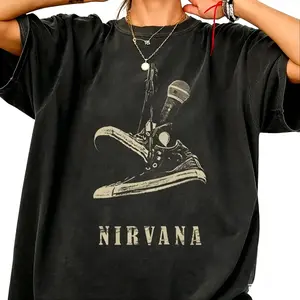 Nirvana Tee, Vintage Band Tee, 90s Rock Music Shirt, Grunge Shirt, Distressed Oversized Unisex Tee, Alternative Gift for Music Fans